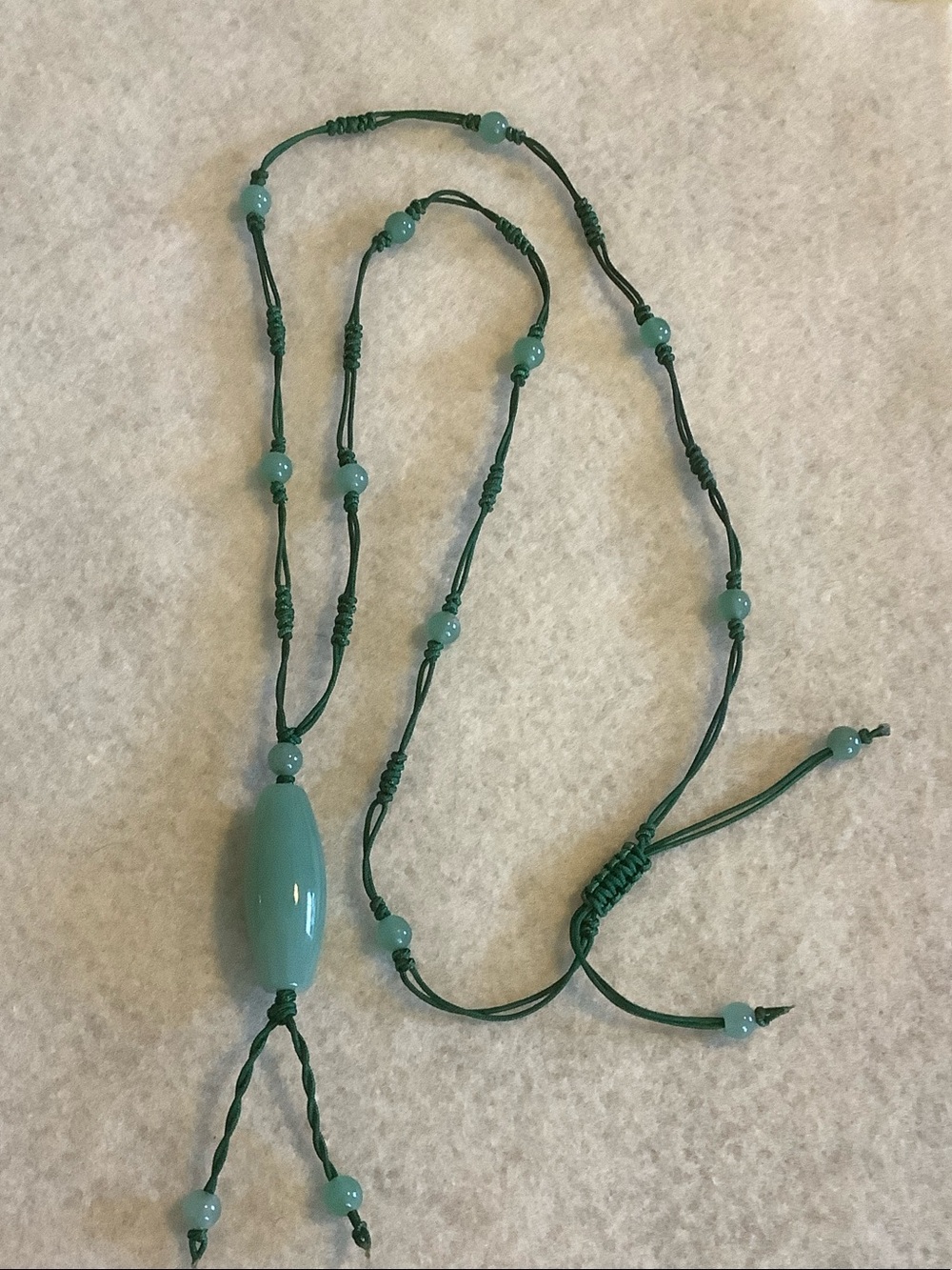 Handcrafted Green Beaded Adjustable Women’s Necklace